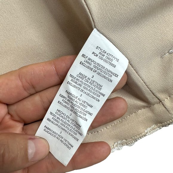 Sequin Hearts SZ XS Off White Two Piece Glitter Lace Gown Dress Lined Embroidery - Picture 15 of 16